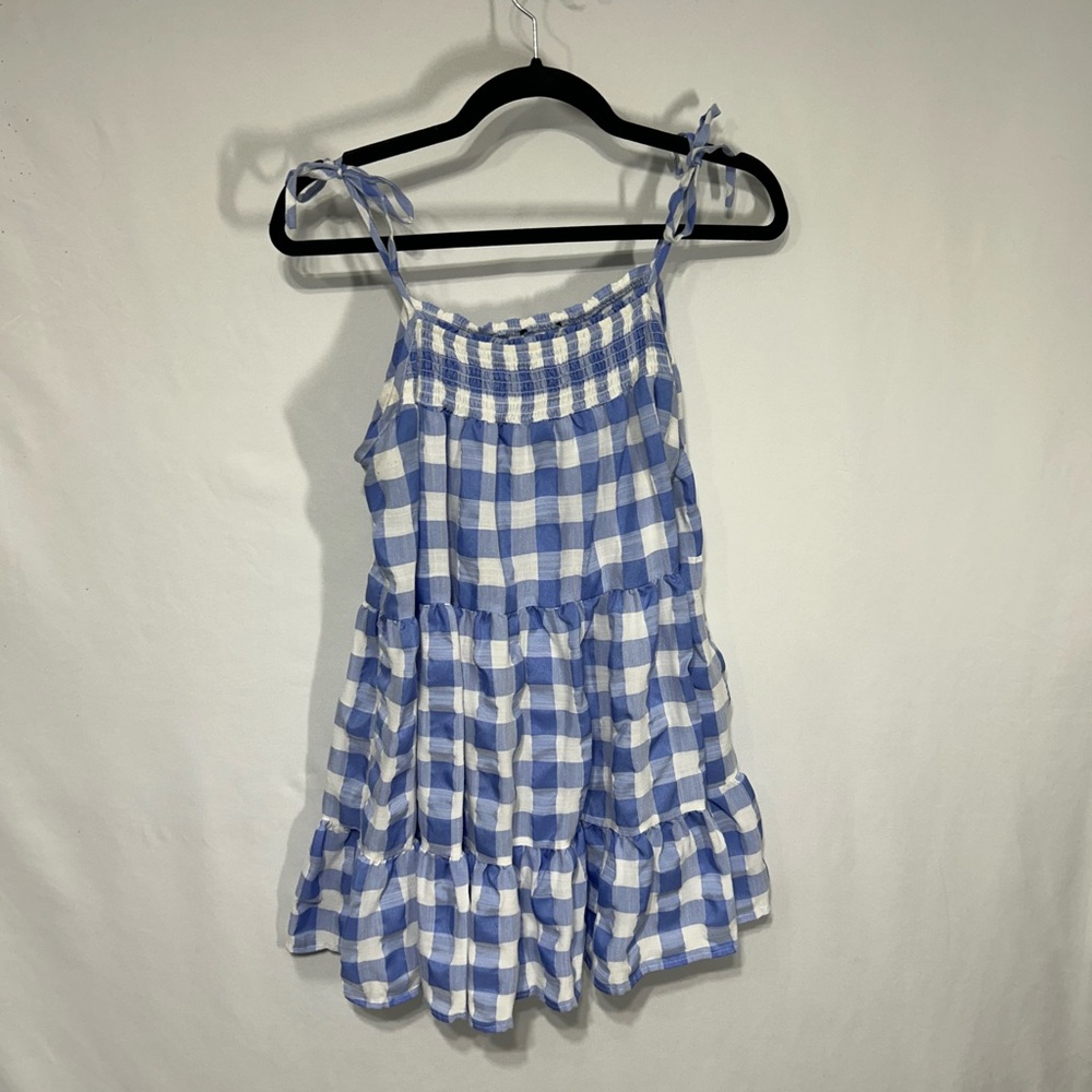 Blue and White Gingham top.